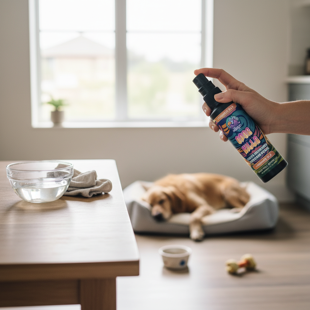 Illustration for Myth #4: “Vinegar is the best pet odor remover.”